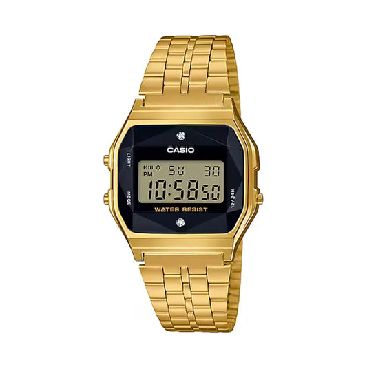 Casio A159WGED-1A – Gold Digital Diamond Watch