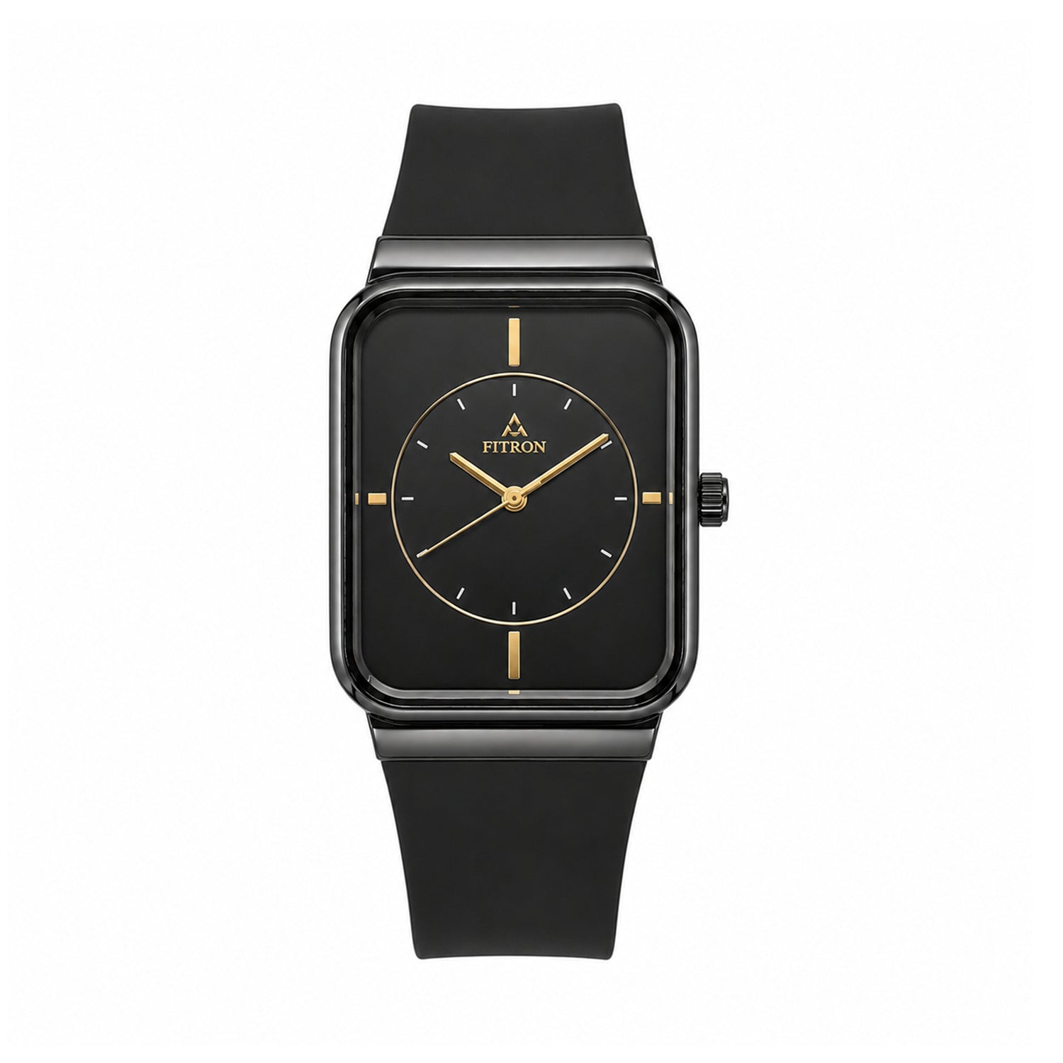 Fitron 9356M Black Dial Rubber Strap Watch