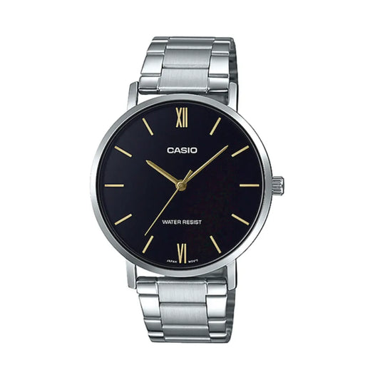 Casio MTP-VT01D-1BUDF Black Dial Stainless Steel Men’s Watch