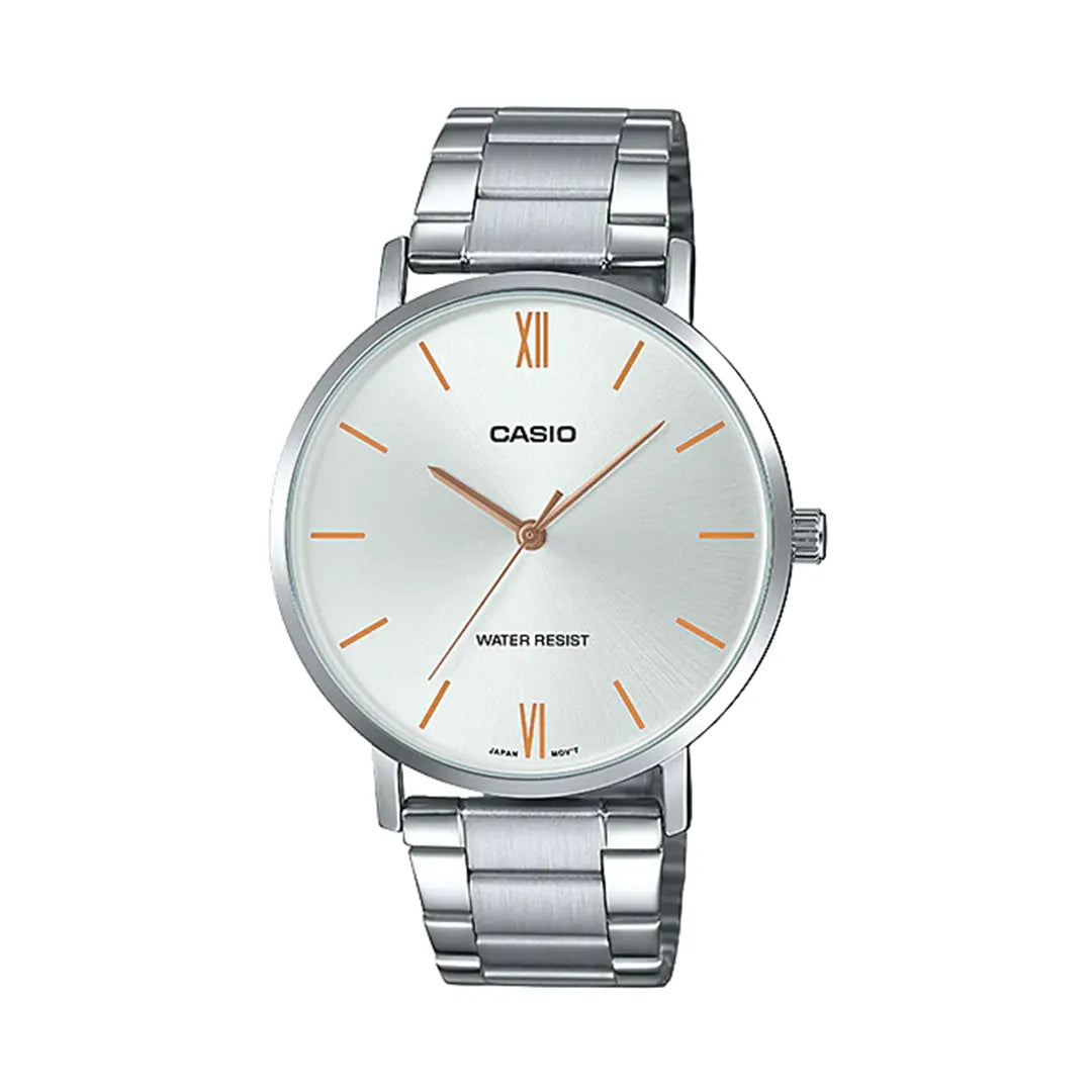 Casio MTP-VT01D-7BUDF Silver Dial Stainless Steel Analog Watch