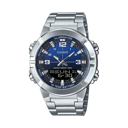 Casio AMW-870DA-2A1V Analog-Digital Stainless Steel Watch
