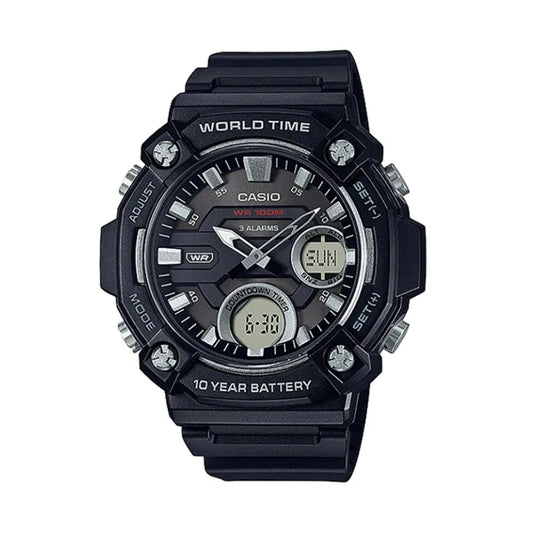 Casio AEQ-120W-1AVDF Analog-Digital Black Resin Watch