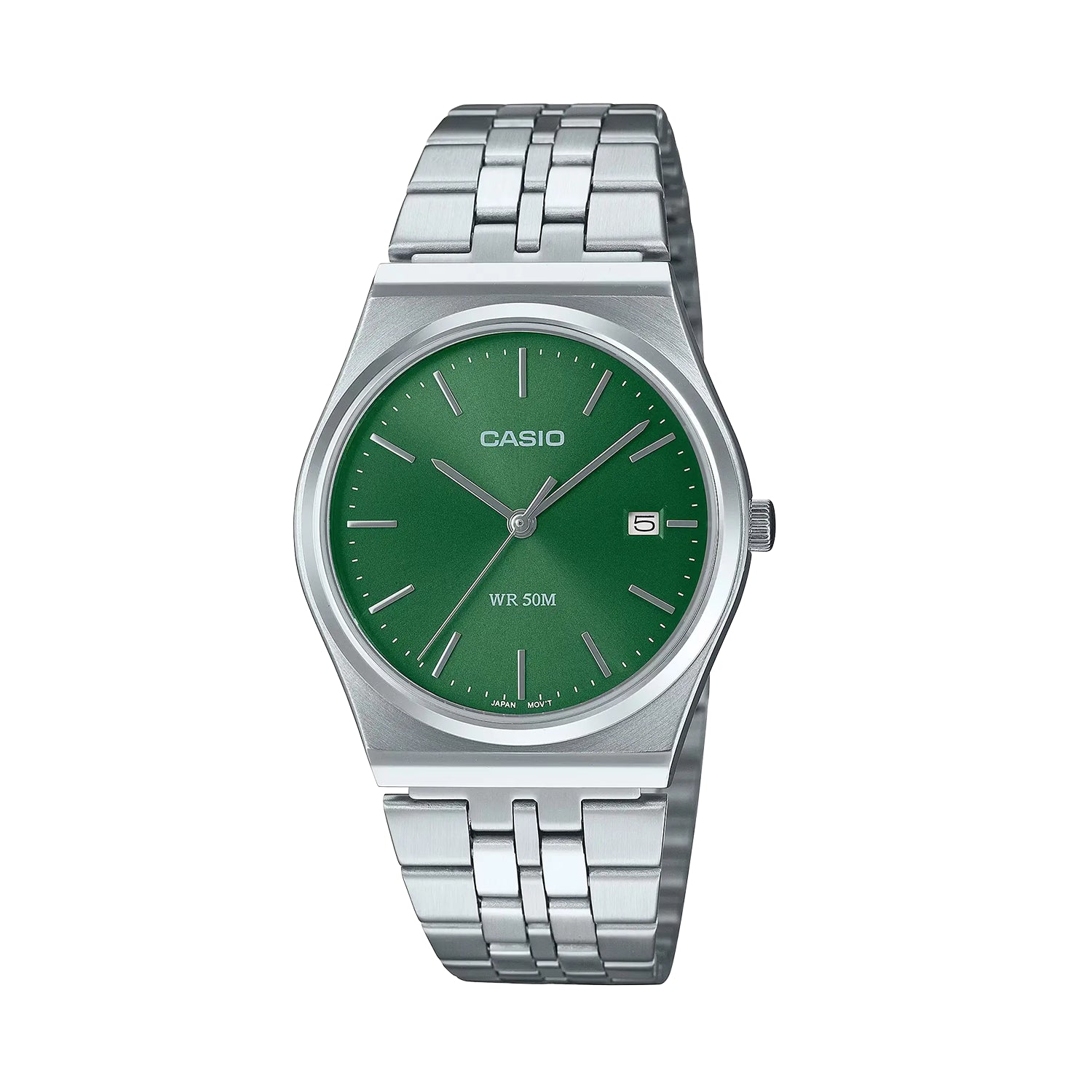 Casio MTP-B145D-3A Green Dial Stainless Steel Watch