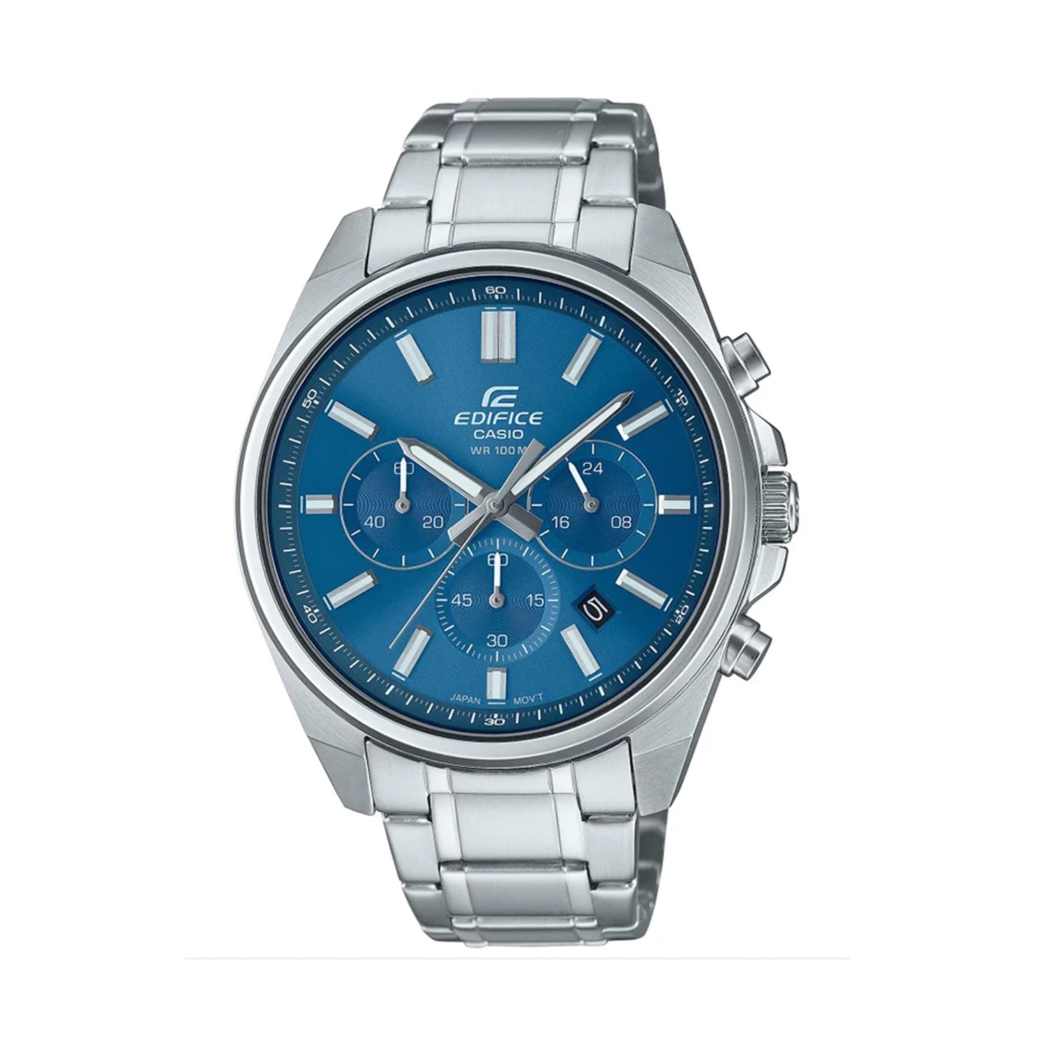Casio Edifice EFV-650D-2A Blue Dial Stainless Steel Chronograph Watch