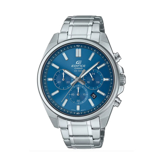 Casio Edifice EFV-650D-2A Blue Dial Stainless Steel Chronograph Watch