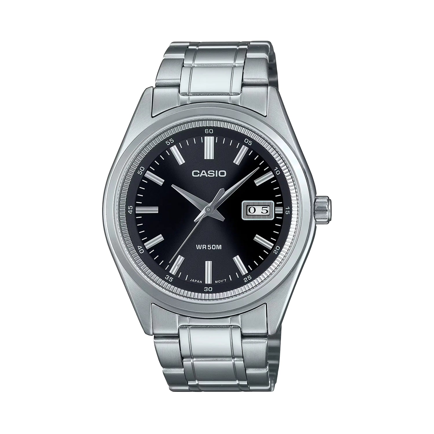 Casio MTP-B180D-1A1V Black Dial Stainless Steel Watch