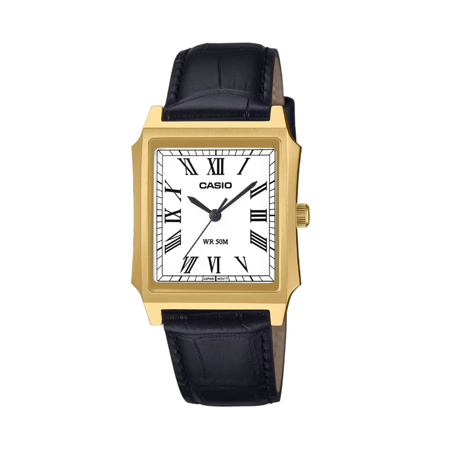 Casio MTP-B190GL-7BVDF White Dial Gold Stainless Steel Leather Strap Watch