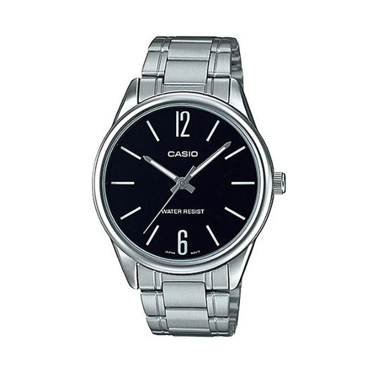 Casio MTP-V005D-1B Black Dial Stainless Steel Watch