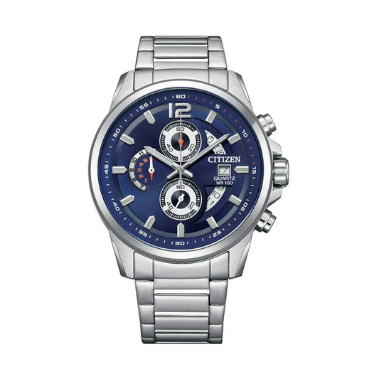 Citizen AN3690-56L – Stainless Steel Chronograph with Deep Blue Dial