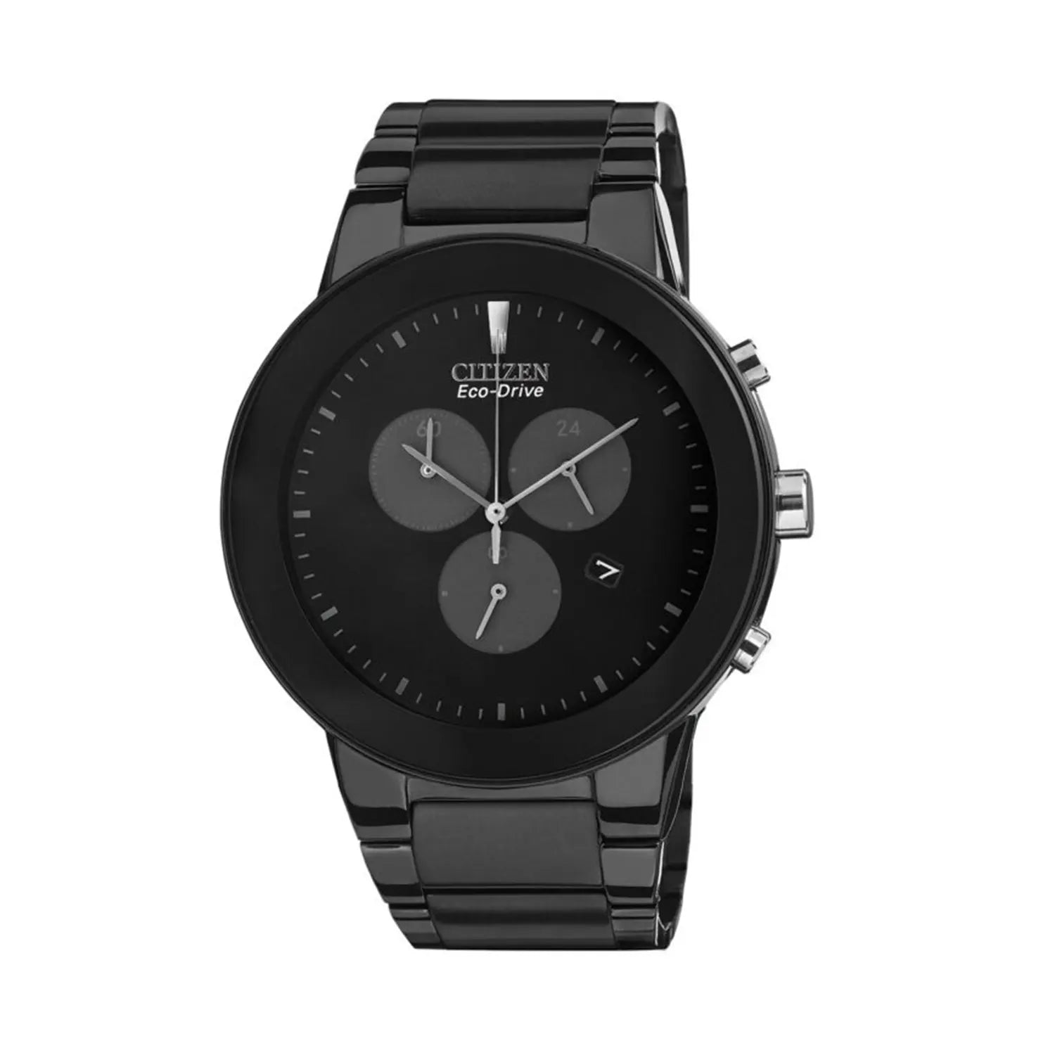 Citizen AT2245-57E Eco-Drive Black Dial Black Ion-Plated Stainless Steel Chronograph Watch