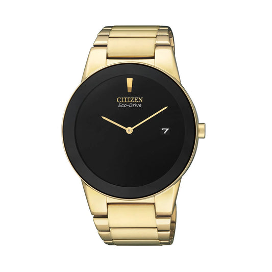 Citizen AU1062-56E Eco-Drive Black Dial Gold Stainless Steel Watch