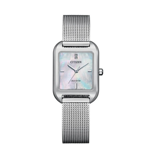 Citizen EM0491-81D Eco-Drive Mother of Pearl Dial Silver Stainless Steel Women's Watch