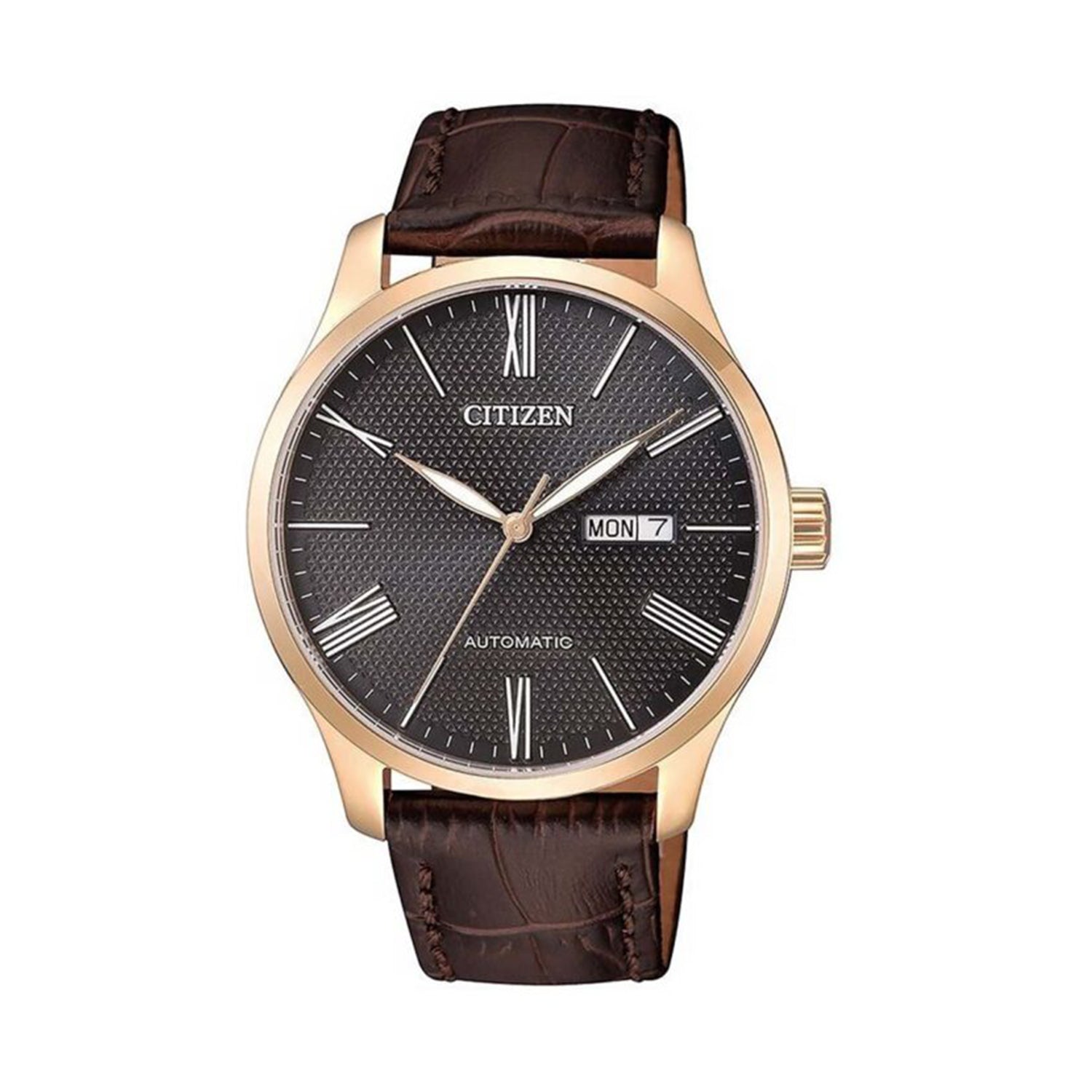 Citizen NH8353-00H Automatic Grey Dial Brown Leather Strap Watch