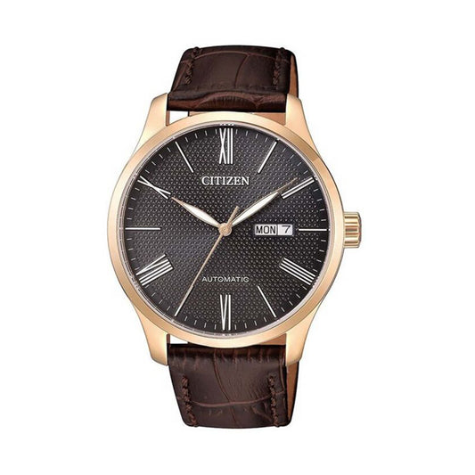 Citizen NH8353-00H Automatic Grey Dial Brown Leather Strap Watch