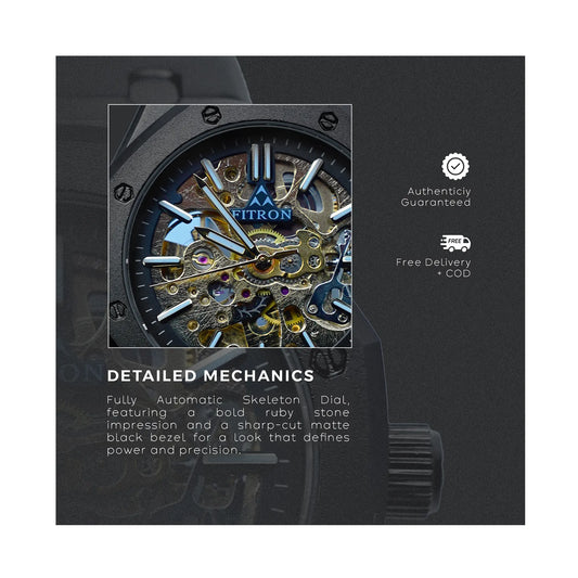 Fitron 117193M Automatic Skeleton Dial Watch