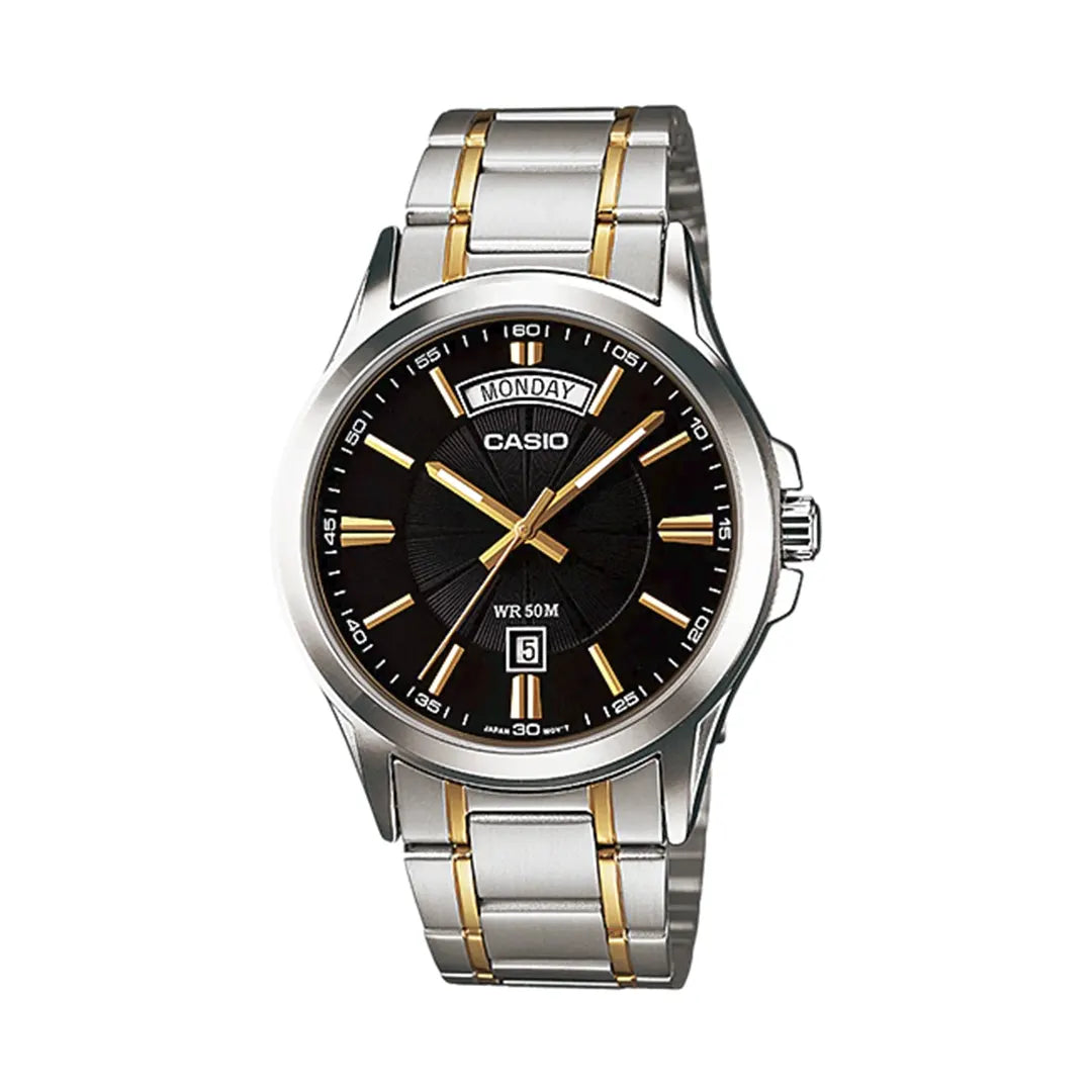 Casio MTP-1381G-1AV Stainless Steel Two-Tone Day-Date Watch