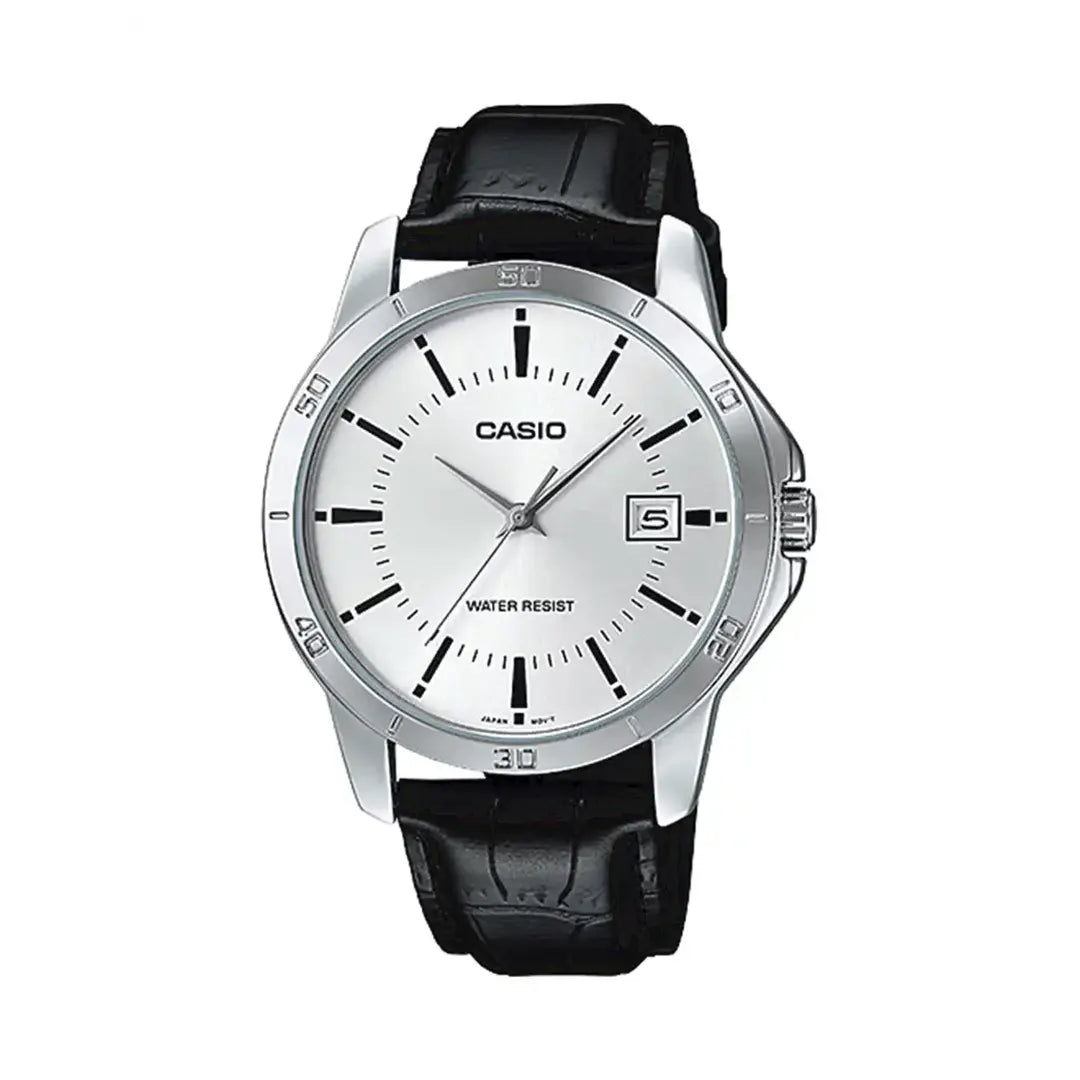 Casio MTP-V004L-7AV White Dial Brown Leather Strap Men’s Watch