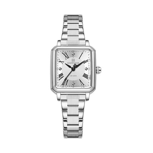 Naviforce NF5065 White Dial Silver Stainless Steel Women’s Watch
