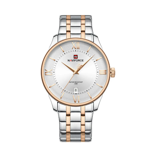 Naviforce NF9272S Silver Dial Two-Tone Stainless Steel Watch