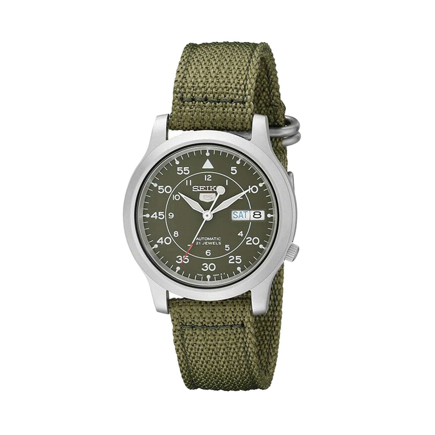 Seiko SNK805K2 Automatic Green Dial Military Canvas Strap Watch