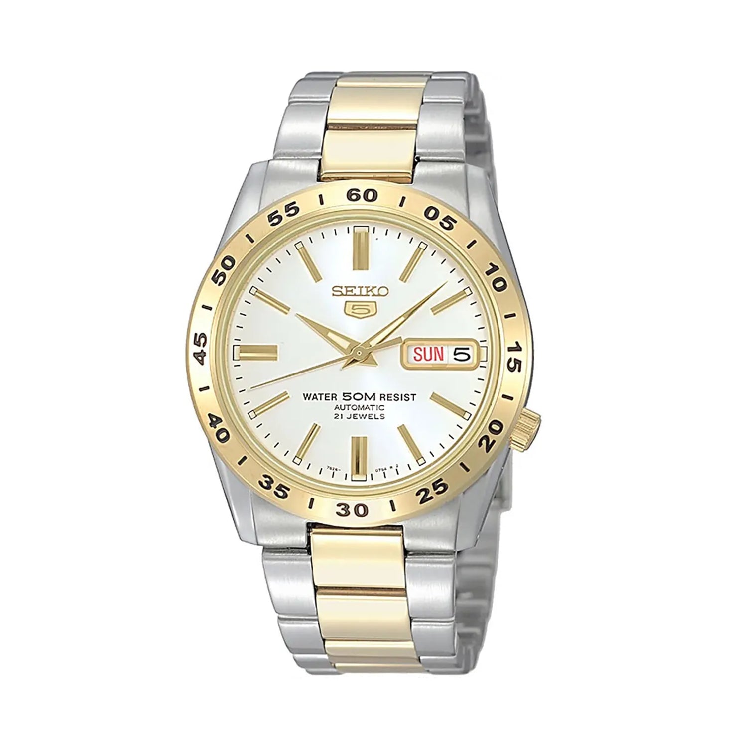 Seiko 5 SNKE04J1 Automatic White Dial Two-Tone Stainless Steel Watch