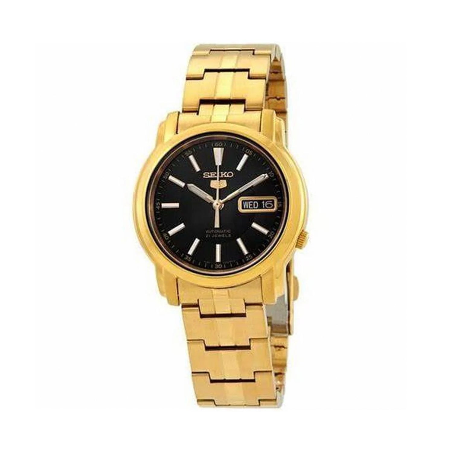 Seiko 5 SNKL88K1 Automatic Black Dial Gold Stainless Steel Watch