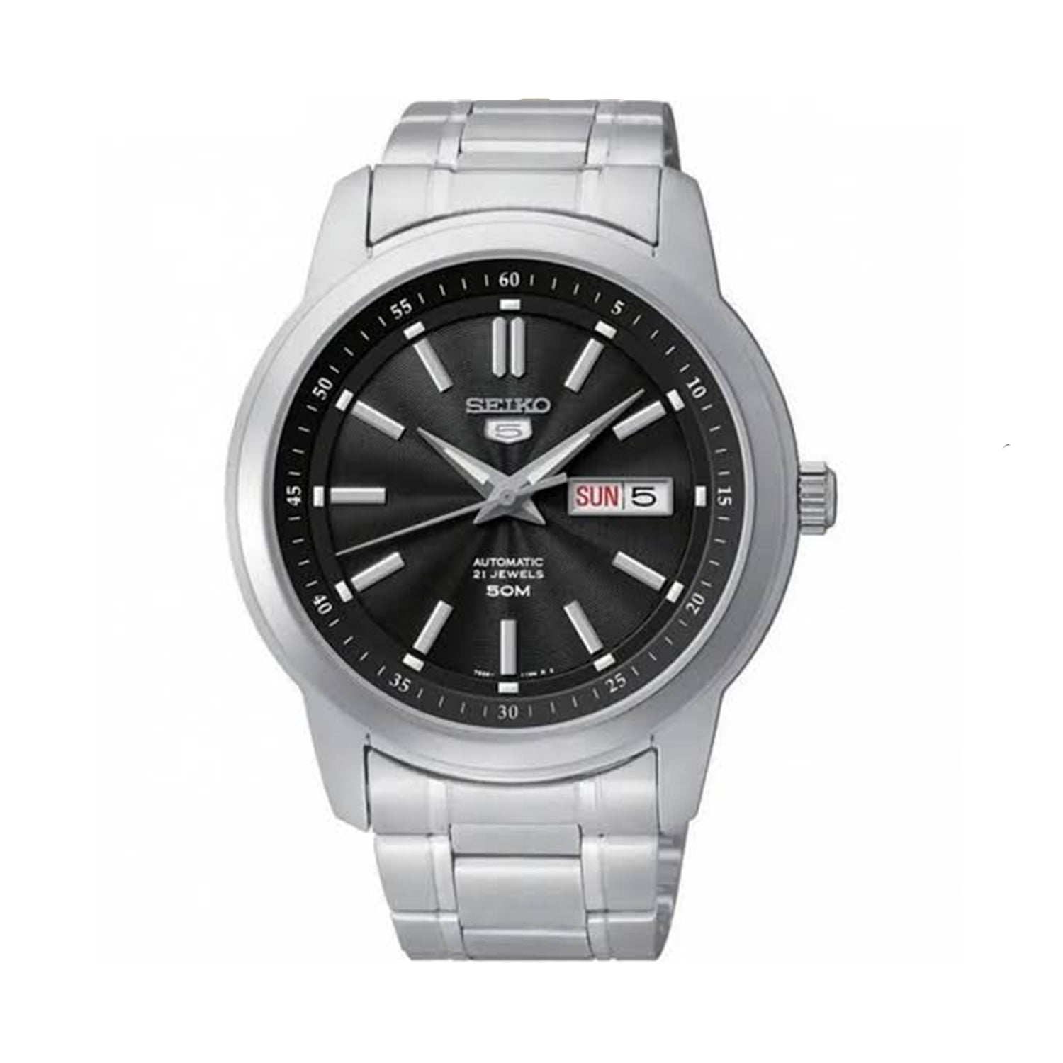 Seiko 5 SNKM87K1 Automatic Black Dial Stainless Steel Watch