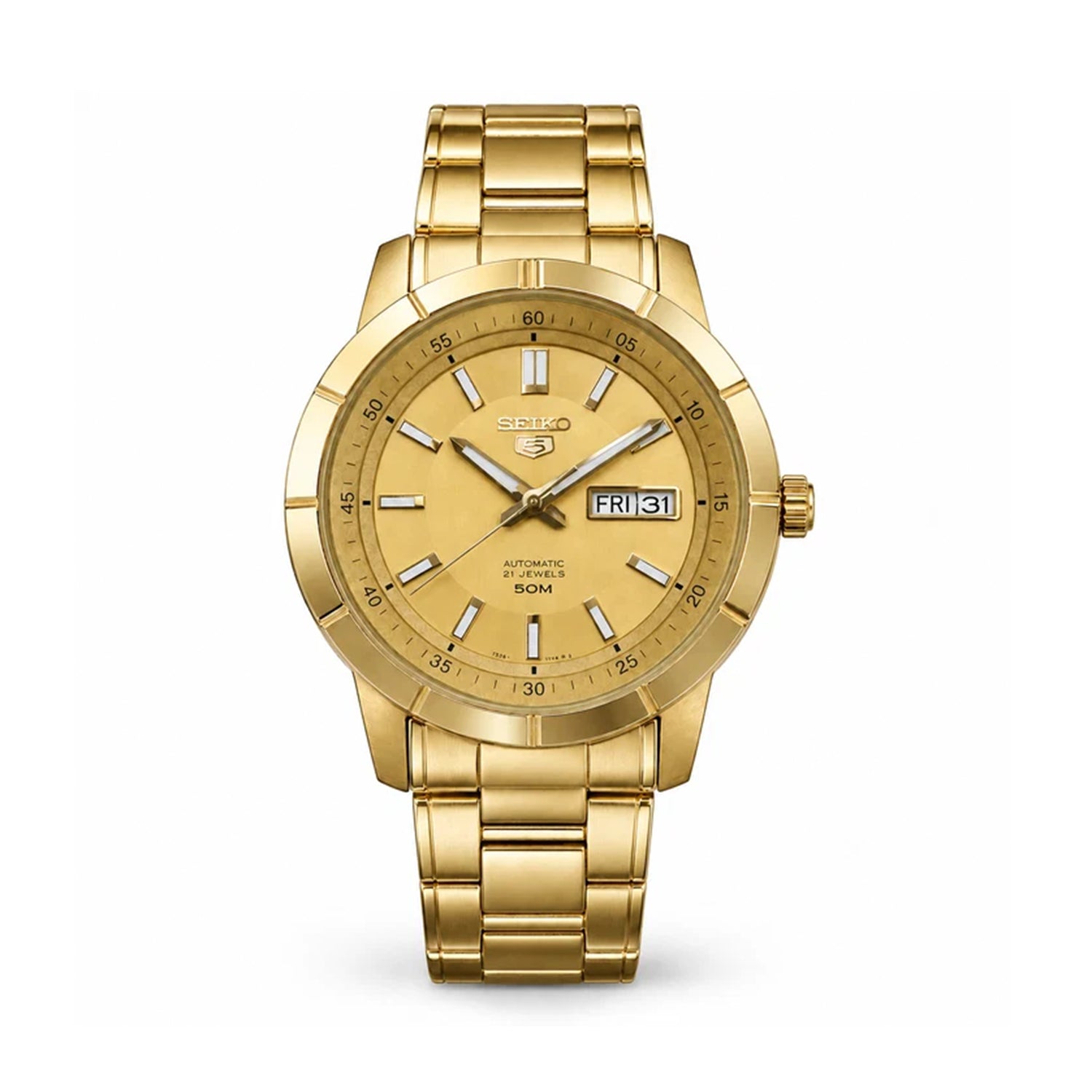 Seiko 5 SNKN62K1 Automatic Gold Dial Gold Stainless Steel Watch