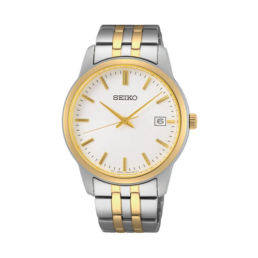 Seiko SUR402P1 Two-Tone Men’s Watch – Elegant White Dial