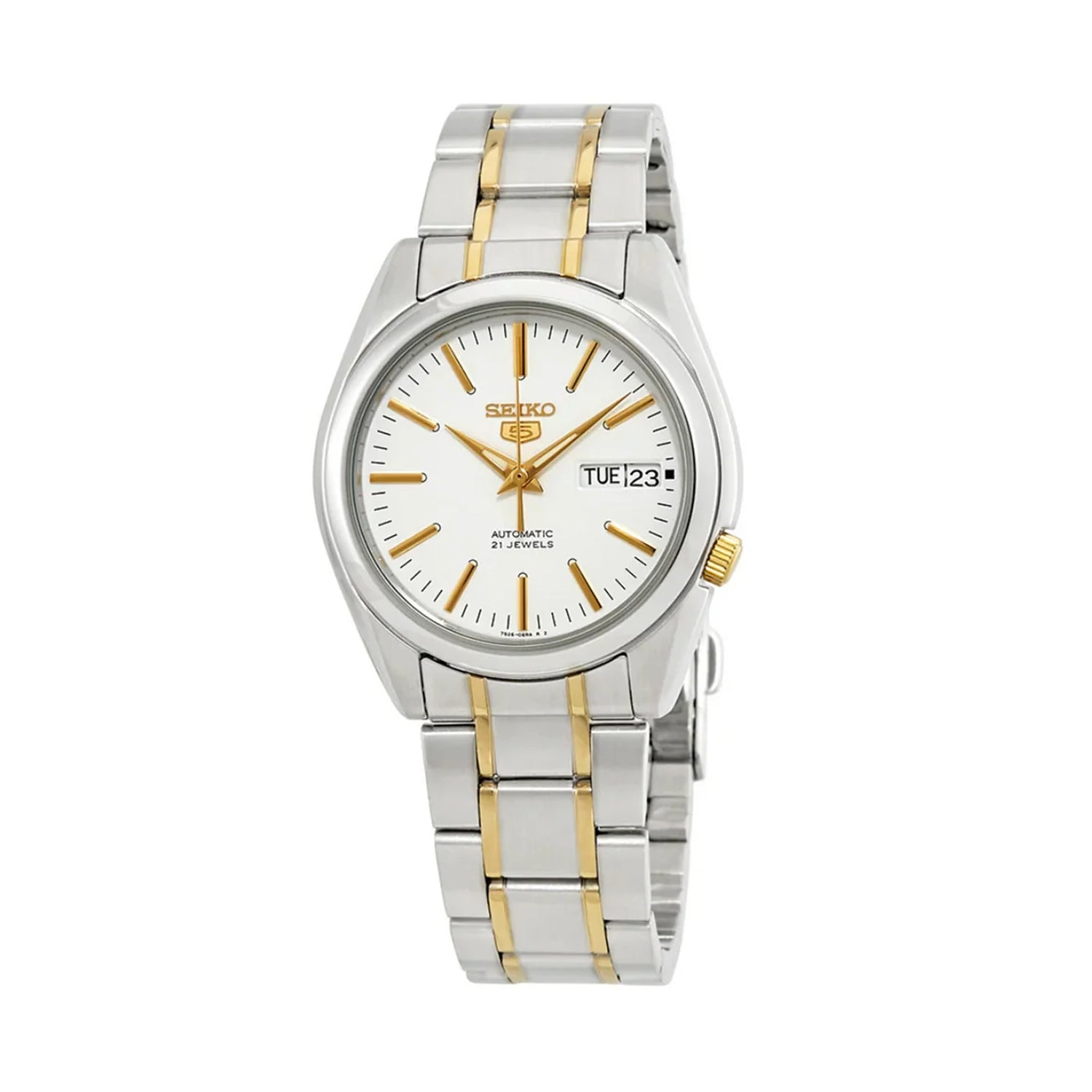 Seiko 5 SNKL47K1 Automatic White Dial Two-Tone Stainless Steel Watch